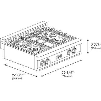 Z Line ZLINE RTBZ30G Autograph Edition Series 30 Inch Gas Sealed Burner Rangetop — thumbnail 3