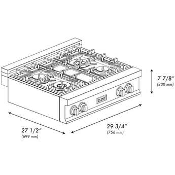 Z Line ZLINE RTS30  30 Inch Gas Sealed Burner Rangetop — thumbnail 16
