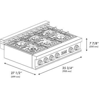 Z Line ZLINE RTSBR36 36 Inch Gas Sealed Burner Rangetop — thumbnail 29