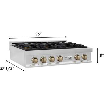 Z Line ZLINE RTZ36CB Autograph Edition Series 36 Inch Gas Sealed Burner Rangetop — thumbnail 11