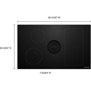 KitchenAid KCID936SBL 36 Inch Downdraft Induction Cooktop Black — thumbnail 3
