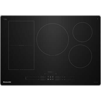 KitchenAid Induction Smart Cooktop with 5 Heating Zones, Even-Heat™ Zone, Temp Cook™ Technology & Smart Presets, WipeClean™ Coating, Voice Control, Backlit Touch Controls, Power Boost Function, Pan Size Detection, KitchenAid® App and Energy Star® Certified: Stainless Steel