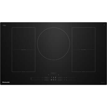 KitchenAid 36 Inch Induction Smart Cooktop with 5 Heating Zones, Even-Heat™ Zone, Temp Cook™ Technology & Smart Presets, WipeClean™ Coating, Voice Control, Backlit Touch Controls, Power Boost Function, Pan Size Detection, KitchenAid® App and Energy Star® Certified: Black