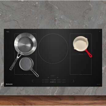 KitchenAid 36 Inch Induction Smart Cooktop with 5 Heating Zones, Even-Heat™ Zone, Temp Cook™ Technology & Smart Presets, WipeClean™ Coating, Voice Control, Backlit Touch Controls, Power Boost Function, Pan Size Detection, KitchenAid® App and Energy Star® Certified: Black — thumbnail 4