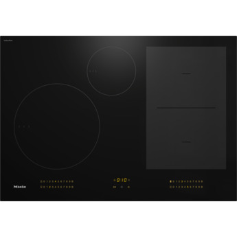 Miele 30 Inch Induction Smart Cooktop with 4 Cooking Zones, Glass Ceramic Surface, PowerFlex Zone, Twin Booster, Pan Size Sensor, Stop & Go Function, AutoBoost, Keep Warm, Heat Indicator, System Lock, Conectivity, and SmartSelect: Black