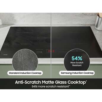 Samsung Induction Cooktop with 5 Induction Burners, Digital Touch Controls, Anti-Scratch Matte Glass Cooktop, 4.3kW Power Burner, Sync Burner, Wi-Fi, Hot Surface Indicator, Simmer Function, Safety Shutoff, ADA Compliant, and ENERGY STAR® Certified: Black, 36 Inch Width — thumbnail 10