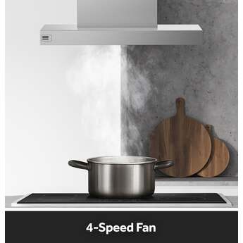 GE 36 Inch Island Smart Chimney Hood with 610 CFM Internal Blower, Push Button Controls, LED Hood Light, Clean Air Sensors, Built-in WiFi, and ADA Compliant: Stainless Steel — thumbnail 6