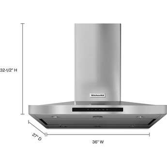 Kitchen Aid KVIB606DSS 36 Inch Island Mount Ducted Hood — thumbnail 24