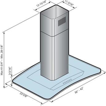 XO XOMI36G XOMI Series 36 Inch Island Mount Convertible Hood — thumbnail 7