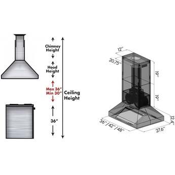 Z Line ZLINE 697I30436 36 Inch Island Mount Ducted Hood — thumbnail 2