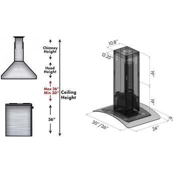 Z Line ZLINE 8GL14IS36 36 Inch Island Mount Ducted Hood — thumbnail 10