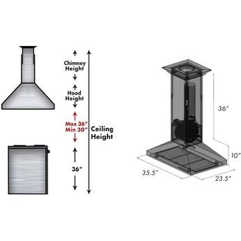Z Line ZLINE 8KL3IB36 Designer Series 36 Inch Island Mount Ducted Hood — thumbnail 18