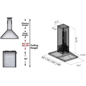Z Line ZLINE KBICC30 Designer Series 30 Inch Island Mount Ducted Hood — thumbnail 11