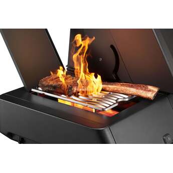 Napoleon 65 Inch Freestanding Gas Grill with 883 sq. in. Total Cooking Area, 82,000 BTU, 6 Burners, Blue LED Lights, Control Knobs, Rugged Wheels, and Rotisserie: Matte Black, Liquid Propane — thumbnail 27