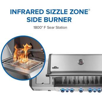 Napoleon Prestige 665 5 Burner Propane Grill With Rotisserie And Side Burner: Stainless Steel, Natural Gas — thumbnail 15