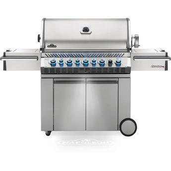 Napoleon Prestige Pro 665 RSIB 77" Stainless Steel Liquid Propane Grill with Infrared Rear & Side Burners