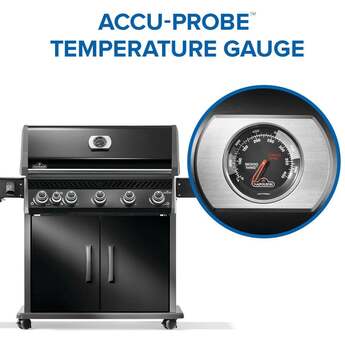 Napoleon Rogue Pro 625 Grill With Infrared Side Burner: Black, Natural Gas — thumbnail 8