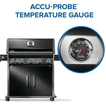 Napoleon Rogue Pro 625 Grill With Infrared Side Burner: Black, Liquid Propane — thumbnail 30