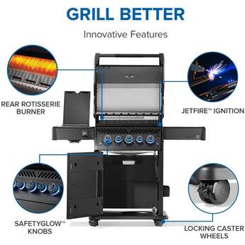 Napoleon Phantom Rogue PRO-S 425 Grill With Infrared Side And Rear Burners: Matte Black, Liquid Propane — thumbnail 21