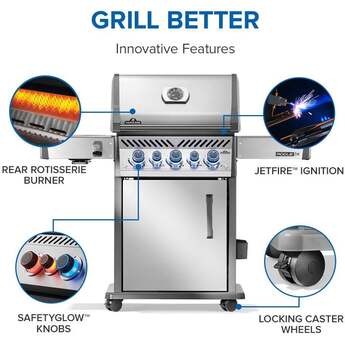Napoleon Phantom Rogue PRO-S 425 Grill With Infrared Side And Rear Burners: Stainless Steel, Liquid Propane — thumbnail 14