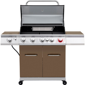 5-Burner BBQ Liquid Propane Gas Grill - Coffee — thumbnail 2