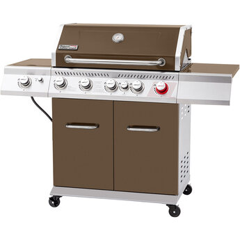 5-Burner BBQ Liquid Propane Gas Grill - Coffee — thumbnail 4