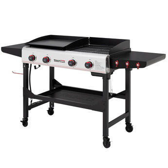 4 Burner Propane Gas Grill and Griddle Combo with Folding Legs