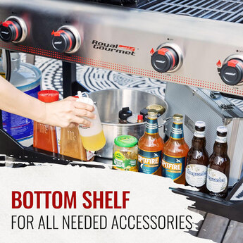 4 Burner Propane Gas Grill and Griddle Combo with Folding Legs — thumbnail 10
