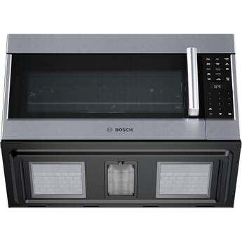 Bosch 30 Inch Over-the-Range Microwave Oven with 1.9 cu. ft. Capacity, Multi-Speed 385 CFM, Sensor Detection, Stainless Steel Interior, and Triple Distribution Turntable: Stainless Steel — thumbnail 4
