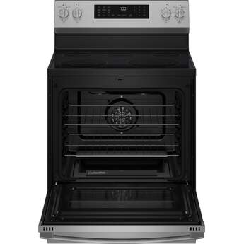 GE 30 Inch Profile Freestanding Radiant Electric Range With 5 Elements, Steam Cleaning, Storage Drawer, Convection And Energy Star Rating: Fingerprint Resistant Stainless Steel — thumbnail 17