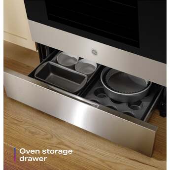 GE 30 Inch Profile Freestanding Radiant Electric Range With 5 Elements, Steam Cleaning, Storage Drawer, Convection And Energy Star Rating: Fingerprint Resistant Stainless Steel — thumbnail 22