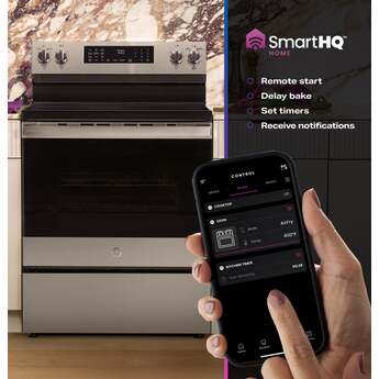 GE 30 Inch Profile Freestanding Radiant Electric Range With 5 Elements, Steam Cleaning, Storage Drawer, Convection And Energy Star Rating: Fingerprint Resistant Stainless Steel — thumbnail 26