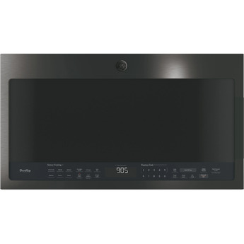 GE Profile 2.1 Cu. Ft. Black Stainless Steel Over-the-Range Microwave