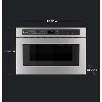 GE 24 Inch Built-In Microwave Drawer with 1.2 cu.ft. Capacity, 10 Power Levels, 1000 Watts Cooking Power, Sensor Cook, Sensor Reheat, Touch Controls, Easy Access Option, Control Lock, UL Listed, and ADA Compliant: Stainless Steel — thumbnail 5