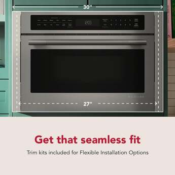 KitchenAid 24 Inch Built-In More-In-One Convection Microwave Speed Oven with Air Fry Mode, 1.8 cu. ft. Capacity, Turntable-Free Design, Steam Clean Mode, White LCD Display, Ultra-Bright LED Interior Lighting, and PrintShield™ Finish: Stainless Steel — thumbnail 16