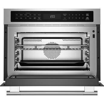KitchenAid 24 Inch Built-In More-In-One Convection Microwave Speed Oven with Air Fry Mode, 1.8 cu. ft. Capacity, Turntable-Free Design, Steam Clean Mode, White LCD Display, Ultra-Bright LED Interior Lighting, and PrintShield™ Finish: Stainless Steel — thumbnail 2