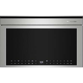 KitchenAid 30 Inch Built-In More-in-One Convection Smart Microwave Oven with 1.1 cu. ft. Capacity, Air Fry Mode, 950-Watt Microwave Cooking Power, Temperature Probe, Steam Clean Mode, Backlit Touch Controls, and Turntable-Free Design: Printshield Stainless