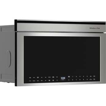 KitchenAid 30 Inch Built-In More-in-One Convection Smart Microwave Oven with 1.1 cu. ft. Capacity, Air Fry Mode, 950-Watt Microwave Cooking Power, Temperature Probe, Steam Clean Mode, Backlit Touch Controls, and Turntable-Free Design: Printshield Stainless — thumbnail 3