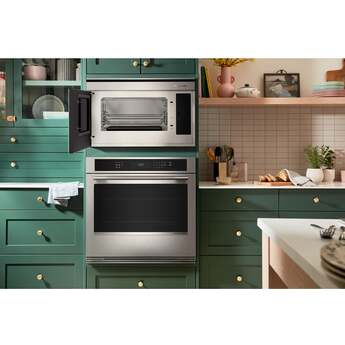 KitchenAid 30 Inch Built-In More-in-One Convection Smart Microwave Oven with 1.1 cu. ft. Capacity, Air Fry Mode, 950-Watt Microwave Cooking Power, Temperature Probe, Steam Clean Mode, Backlit Touch Controls, and Turntable-Free Design: Printshield Stainless — thumbnail 9
