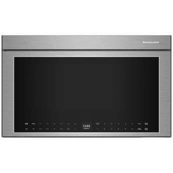KitchenAid 1.1 Cu. Ft. Multifunction Over-the-Range Microwave Oven with Flush Built-In Design: PrintShield Stainless