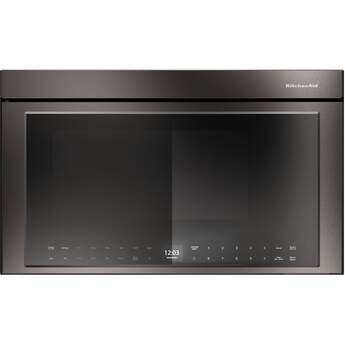 KitchenAid 30 Inch Multifunction Over-the-Range Smart Microwave Oven with 1.1 Cu. Ft. Capacity, 3-Speed 400 CFM Blower, 1800 Watts, 10 Power Levels, One Touch Cooking, WiFi Capable, Centrifugal Blower, Infrared Sensor Modes, Flush Built-In Design, Integrated Meat Thermometer and ADA Compliant: Black Ore