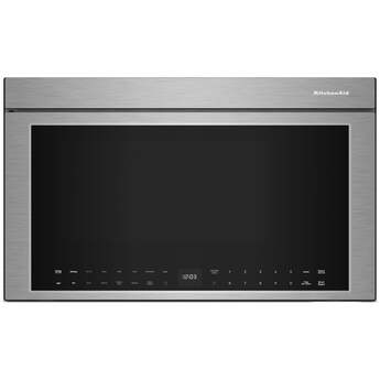 KitchenAid 30 Inch Multifunction Over-the-Range Smart Microwave Oven with 1.1 Cu. Ft. Capacity, 3-Speed 400 CFM Blower, 1800 Watts, 10 Power Levels, One Touch Cooking, WiFi Capable, Centrifugal Blower, Infrared Sensor Modes, Flush Built-In Design, Integrated Meat Thermometer and ADA Compliant: PrintShield Stainless