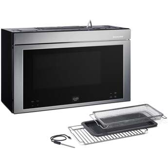 KitchenAid 30 Inch Multifunction Over-the-Range Smart Microwave Oven with 1.1 Cu. Ft. Capacity, 3-Speed 400 CFM Blower, 1800 Watts, 10 Power Levels, One Touch Cooking, WiFi Capable, Centrifugal Blower, Infrared Sensor Modes, Flush Built-In Design, Integrated Meat Thermometer and ADA Compliant: PrintShield Stainless — thumbnail 24
