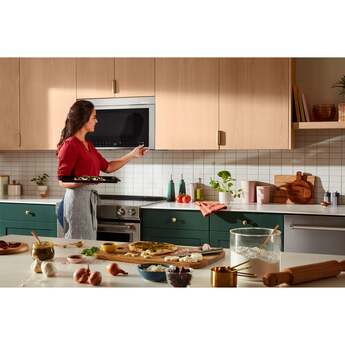 KitchenAid 30 Inch Multifunction Over-the-Range Smart Microwave Oven with 1.1 Cu. Ft. Capacity, 3-Speed 400 CFM Blower, 1800 Watts, 10 Power Levels, One Touch Cooking, WiFi Capable, Centrifugal Blower, Infrared Sensor Modes, Flush Built-In Design, Integrated Meat Thermometer and ADA Compliant: PrintShield Stainless — thumbnail 3