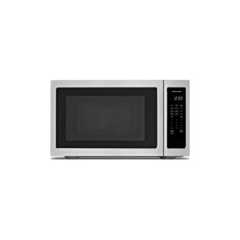 KitchenAid KMCS3022GSS 24 Inch Countertop Microwave Oven with 2.2 cu. ft.  Capacity, 1200-Watt Cooking Power, Electronic Controls, Timed Defrost, 9  Quick-Touch Cycles, Color-Coordinated Stainless Steel Cabinet, and 16-9/16  Recessed Turntable