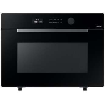 Samsung 21 Inch 1.2 cu. ft. Countertop Smart Microwave Oven with 900 Watts, Power Convection, PowerGrill Duo™, Air Fry, Grilling Element, Wi-Fi, Glass Turntable, and Optional Trim Kit: Black Glass