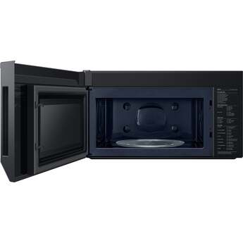 Samsung 1.7 cu. ft. Over-the-Range Smart Microwave Oven with 950 Watts, 3-Speed 300 CFM Venting System, No-Preheat Air Fry Max, Convection Bake, Sensor Cook, Steam Clean, Glass Turntable, and LED Cooktop Lighting: Stainless Steel — thumbnail 2