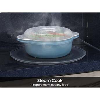 Samsung 1.7 cu. ft. Over-the-Range Smart Microwave Oven with 950 Watts, 3-Speed 300 CFM Venting System, No-Preheat Air Fry Max, Convection Bake, Sensor Cook, Steam Clean, Glass Turntable, and LED Cooktop Lighting: Stainless Steel — thumbnail 9