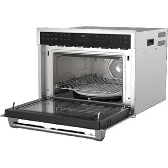 Thor 24 Inch Built-In Microwave Speed Oven with 1.6 cu. ft. Capacity, 10 Power Levels, True Convection, Air Fry, Broil & Bake Modes, Sensor Cooking, Full-Touch LCD Controls, Child Lock, Stainless Steel Interior and Sabbath Mode: Stainless Steel — thumbnail 3