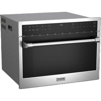Thor 24 Inch Built-In Microwave Speed Oven with 1.6 cu. ft. Capacity, 10 Power Levels, True Convection, Air Fry, Broil & Bake Modes, Sensor Cooking, Full-Touch LCD Controls, Child Lock, Stainless Steel Interior and Sabbath Mode: Stainless Steel — thumbnail 4
